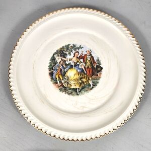 Vintage Harker pottery Dinner courting couple plates. 22k gold trim
